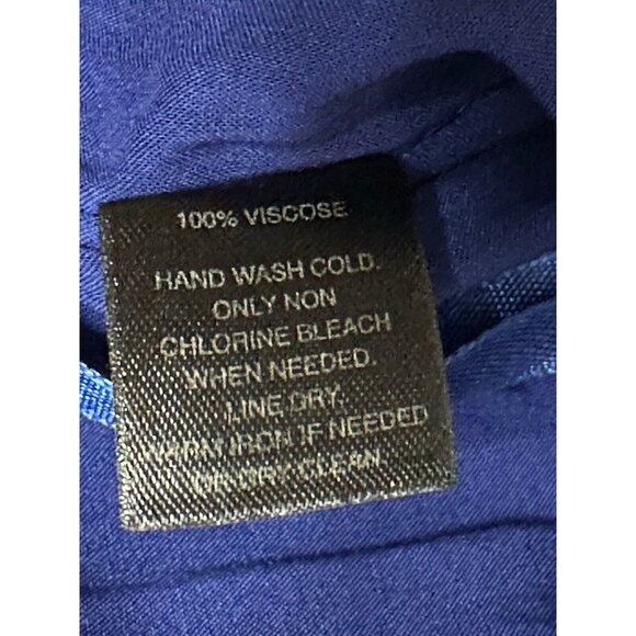 White House Black Market WHBM Sleeveless Blue Ruffle V-neck Smocked Waist Dress - Picture 6 of 6